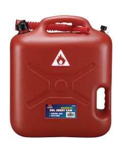 PLASTIC JERRY CAN RED PETROL 20L