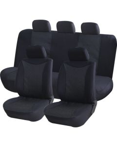 BIRDS EYE SEAT COVER SET BLACK